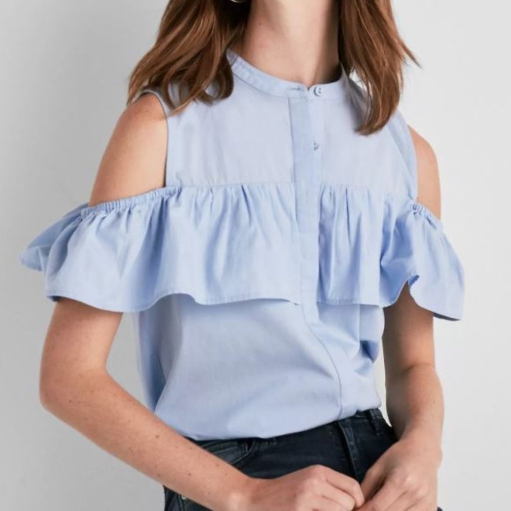 LUCKY BRAND Cold Shoulder Jaquard Top